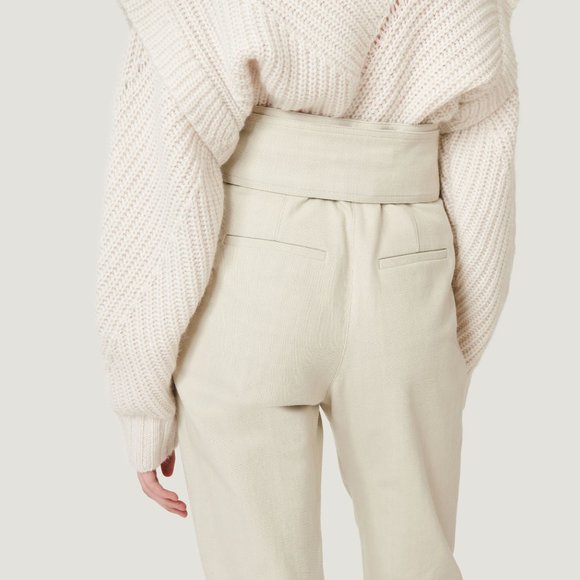 IRO beige tapered high waist straight trouser pants - 100% cotton - NWT - Picture 7 of 15